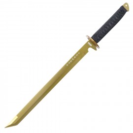 Espada de hoja dorada de acero inoxidable de 26 "con vaina