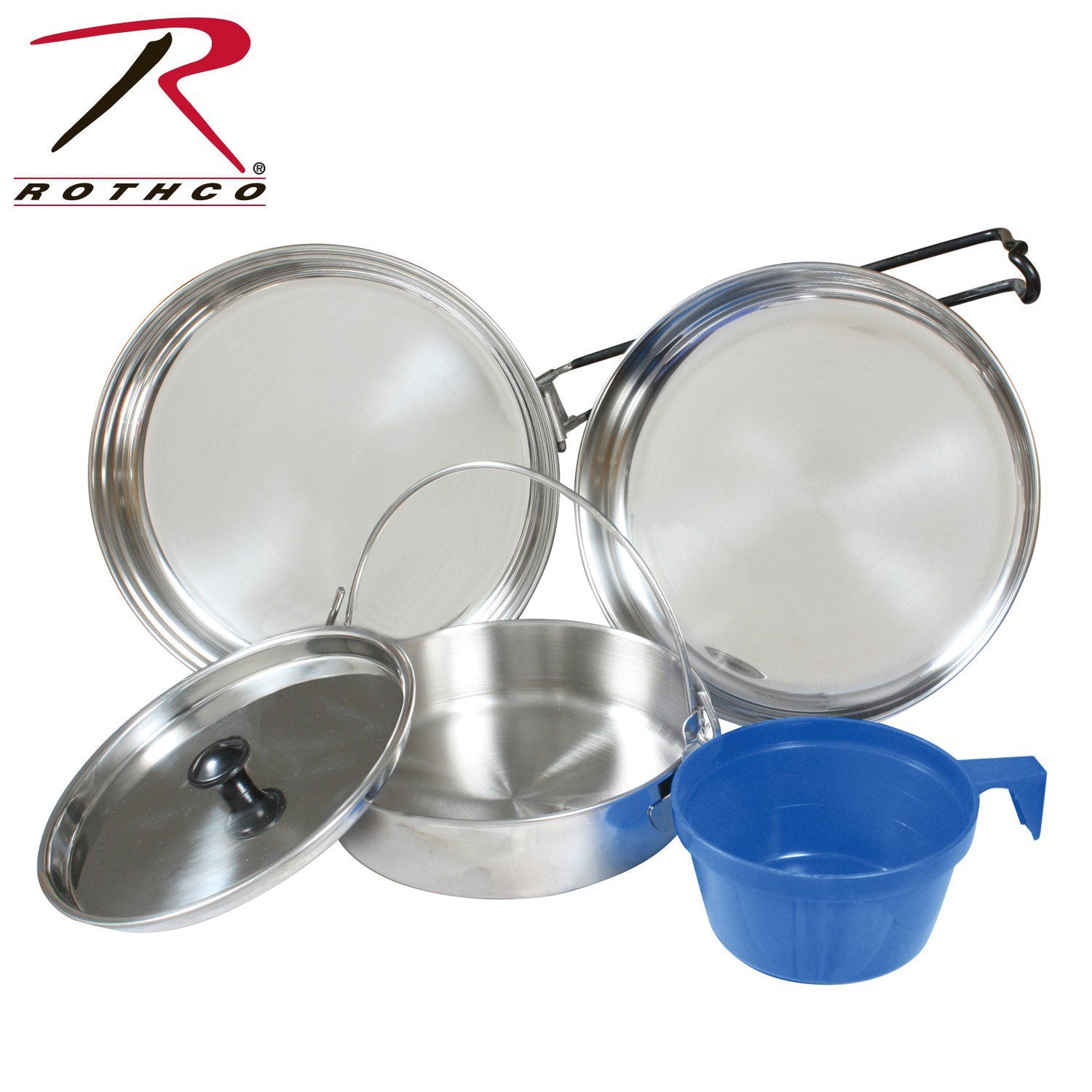 KIT DE PLATOS DE ACERO INOXIDABLE DE 5 PIEZAS ROTHCO