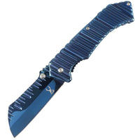 NAVAJA CON CUCHILLA Y MANGO AZUL 7 "