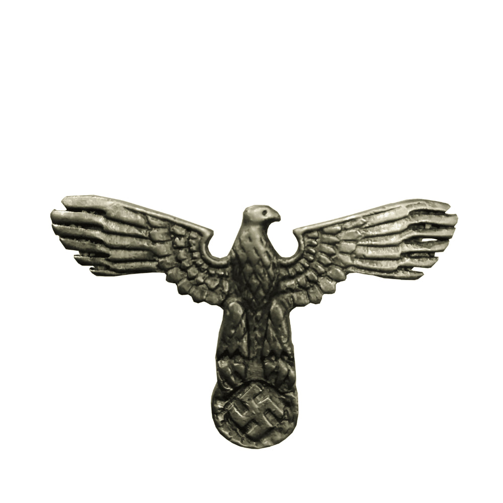 PIOCHA METALICA ESVÁSTICA NAZI AGUILA IMPERIAL ALEMANA PLATEADO GRANDE