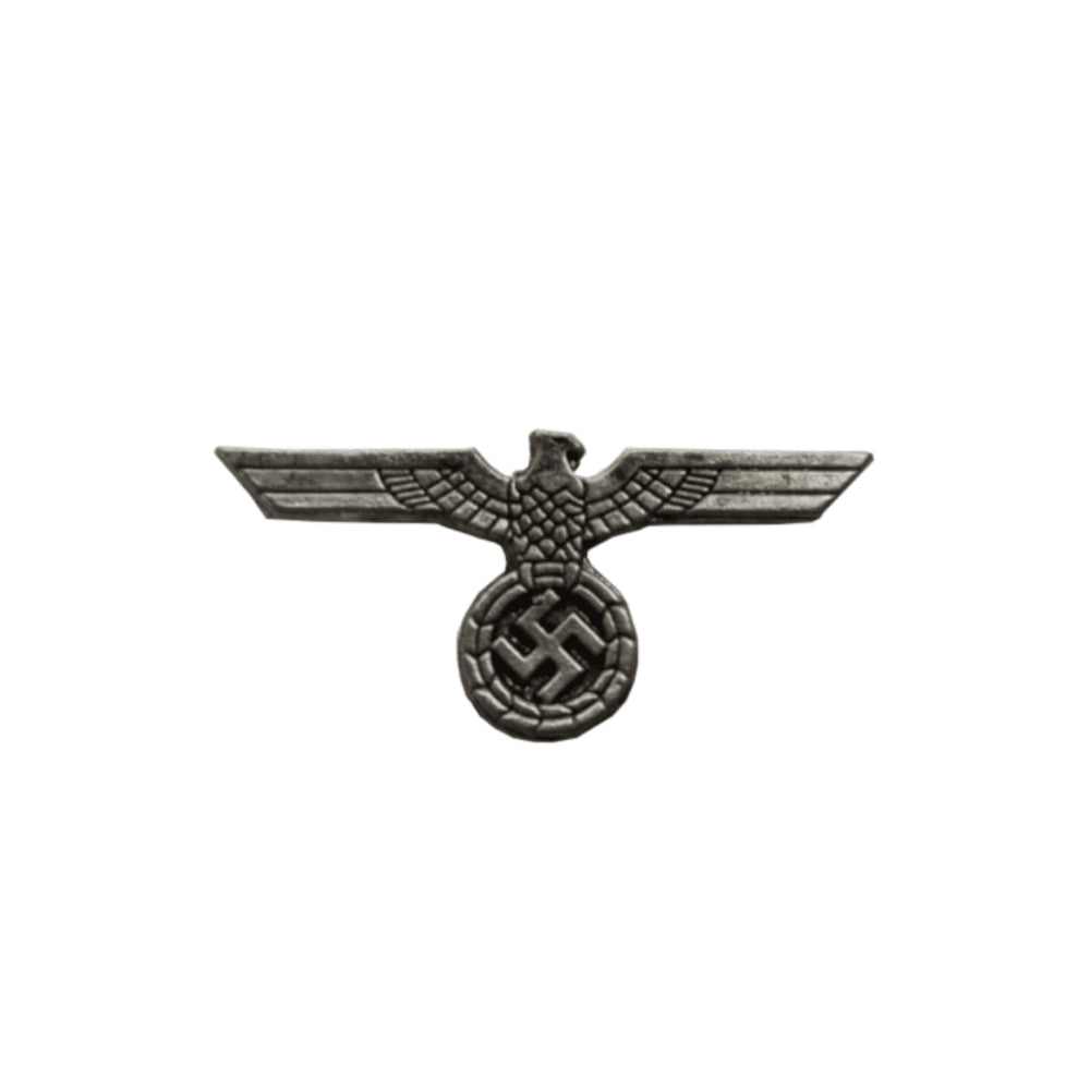 PIOCHA METALICA ESVÁSTICA NAZI AGUILA ALEMANA PLATEADO  PEQUEÑA
