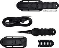 CUCHILLO FURY  DE BUCEO NEGRO CON FUNDA