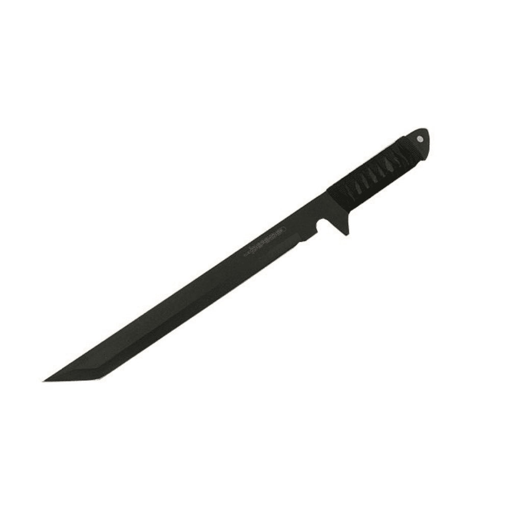 ESPADA NEGRA DE ACERO CON FUNDA (Detalle)