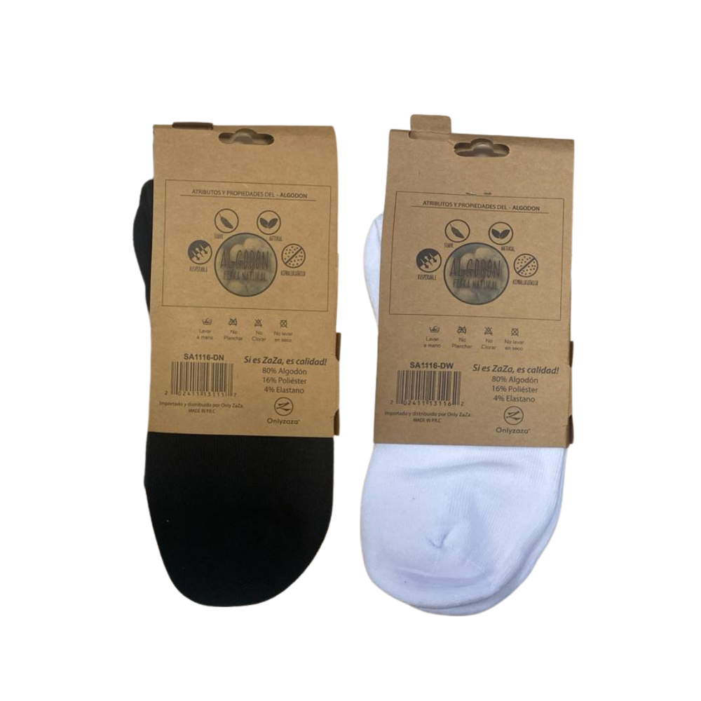 Calcetín Deportivo Largo Americano Algodón Hombre Blanco / Negro