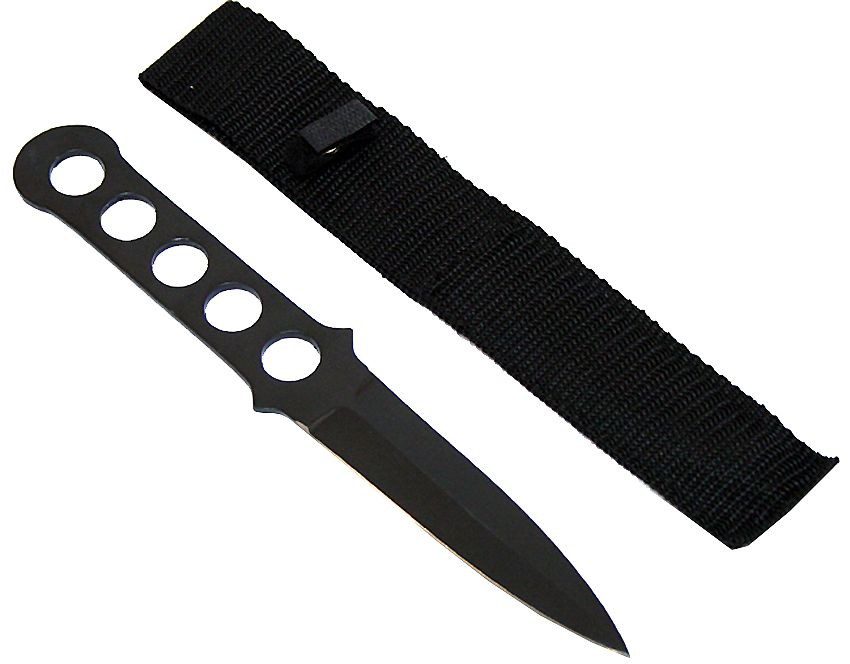 Cuchillo de lanzamiento negro de 9 "con funda