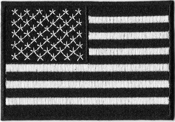 PARCHE ESPECIALIDAD BANDERA USA BLANCO NEGRO