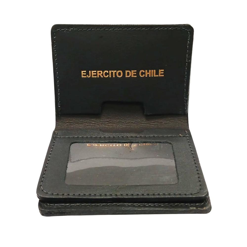 Billetera de Cuero Negro Vertical Ejército