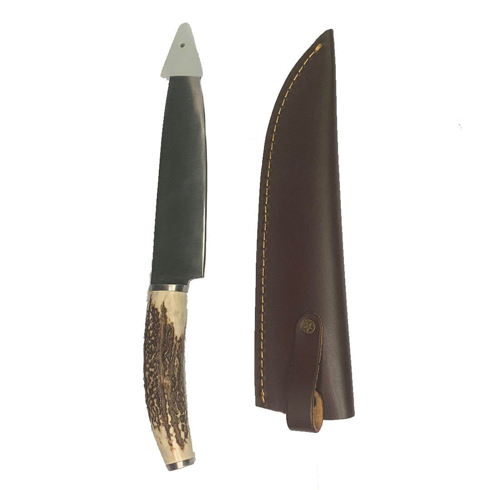 Cuchillo de Caza con Mango Blanco con Textura Café
