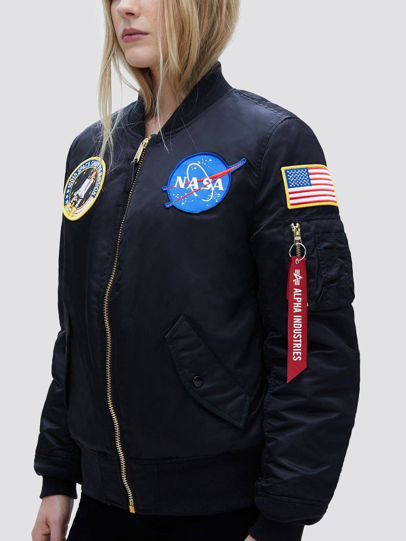 CHAQUETA ALPHA BOMBER MA-1 NASA NEGRA