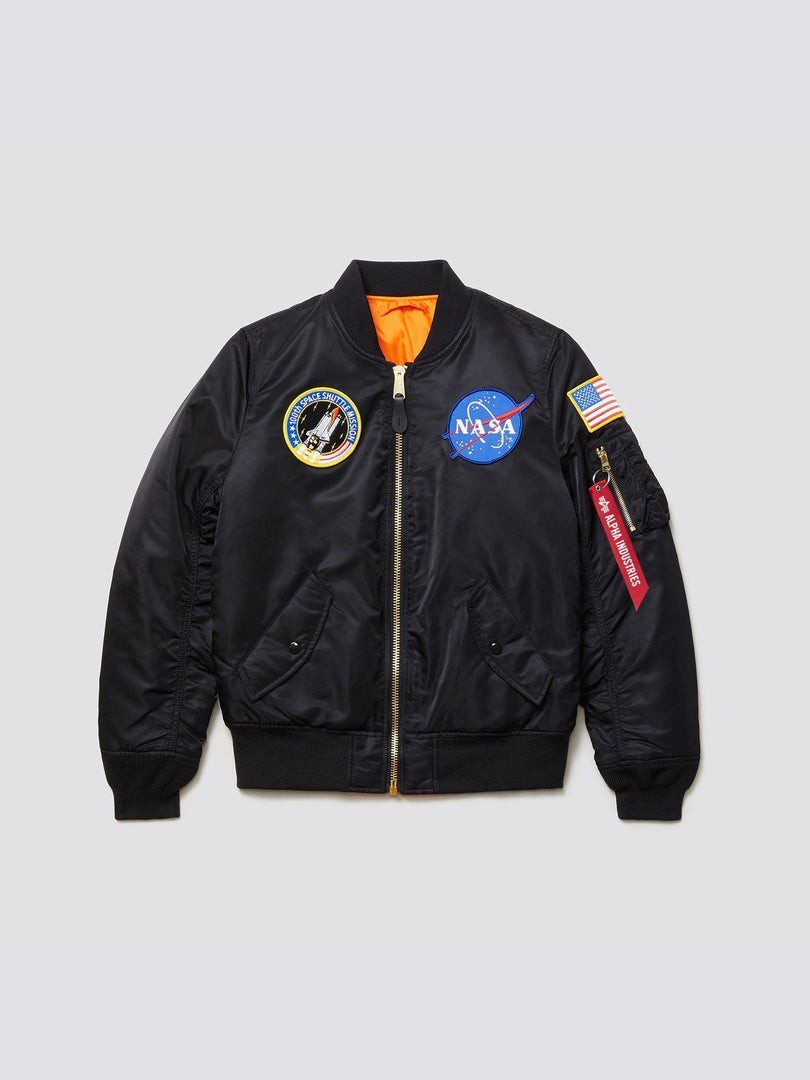 CHAQUETA ALPHA BOMBER MA-1 NASA NEGRA