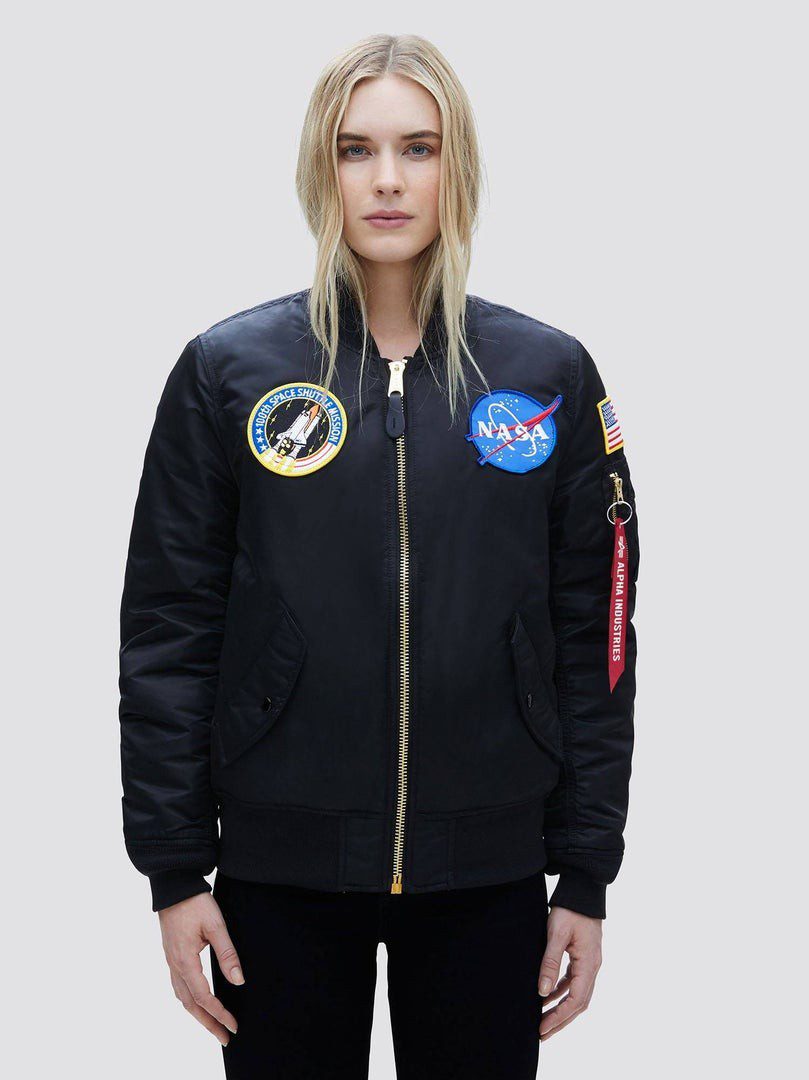 CHAQUETA ALPHA BOMBER MA-1 NASA NEGRA