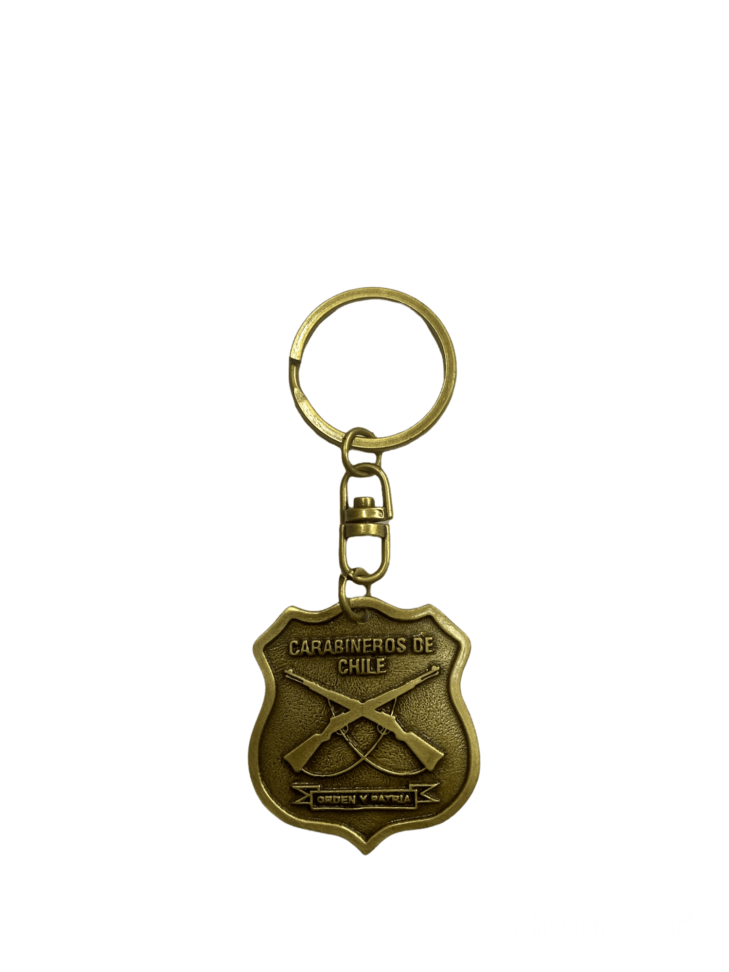 LLAVERO METALICO ESCUDO CARABINEROS DE CHILE DORADO