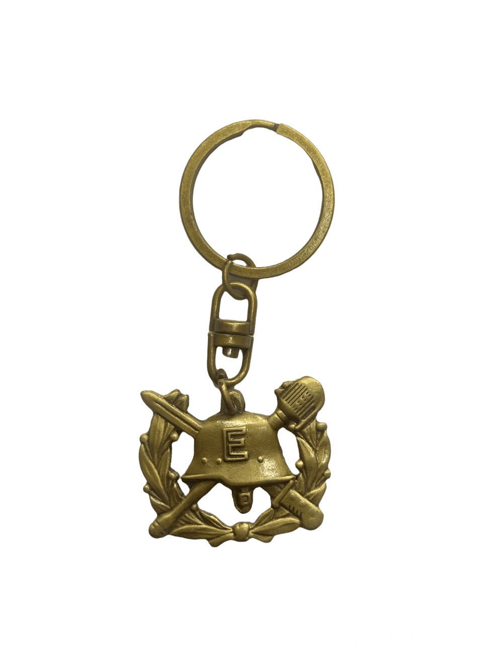 LLAVERO METALICO DORADO INFANTERIA CORONA DE LAURELES
