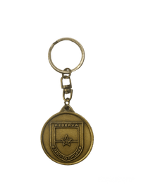 LLAVERO METALICO ESCUDO EJERCITO DE CHILE REDONDO BRONCE