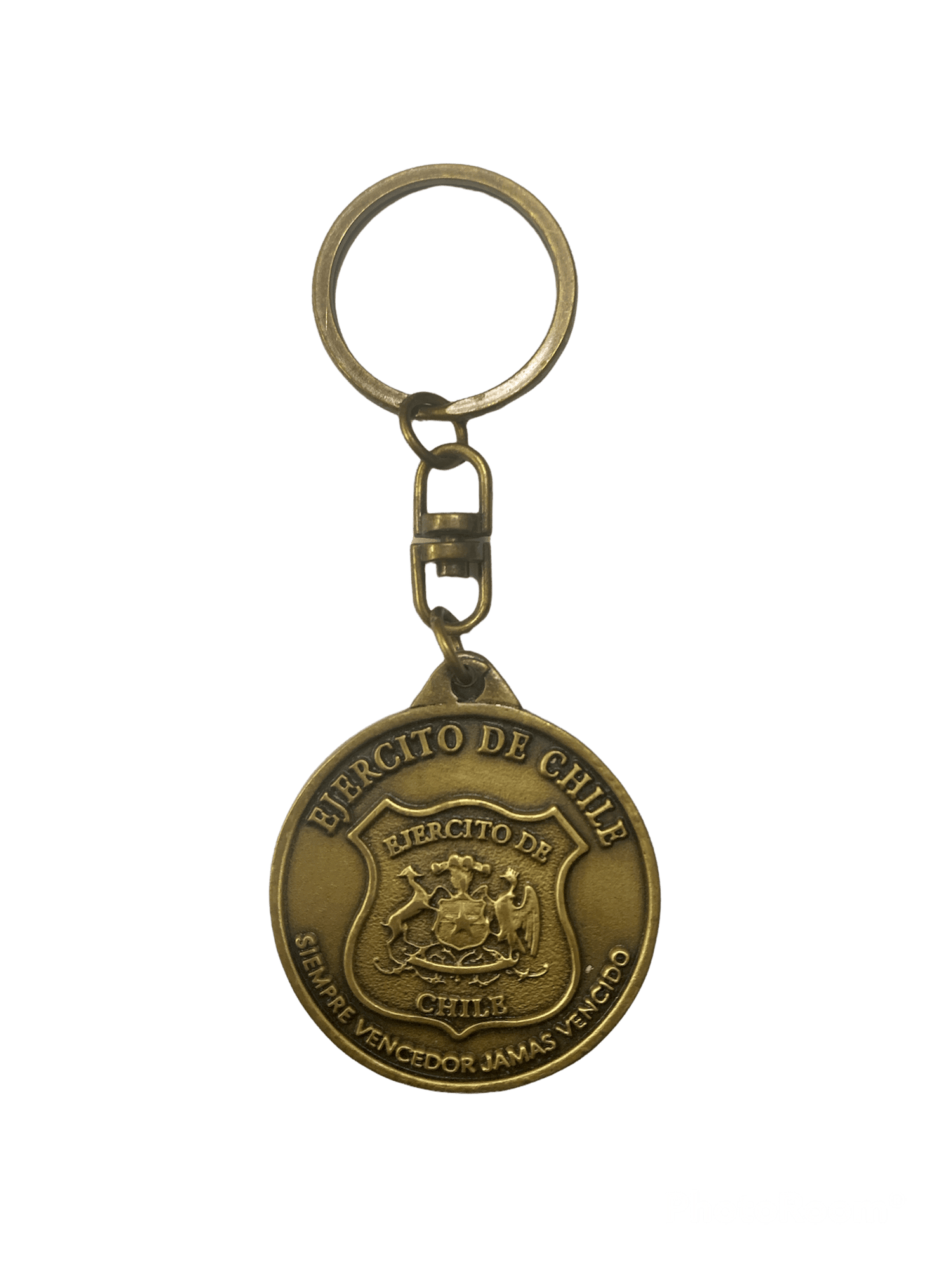 LLAVERO METALICO ESCUDO EJERCITO DE CHILE REDONDO BRONCE