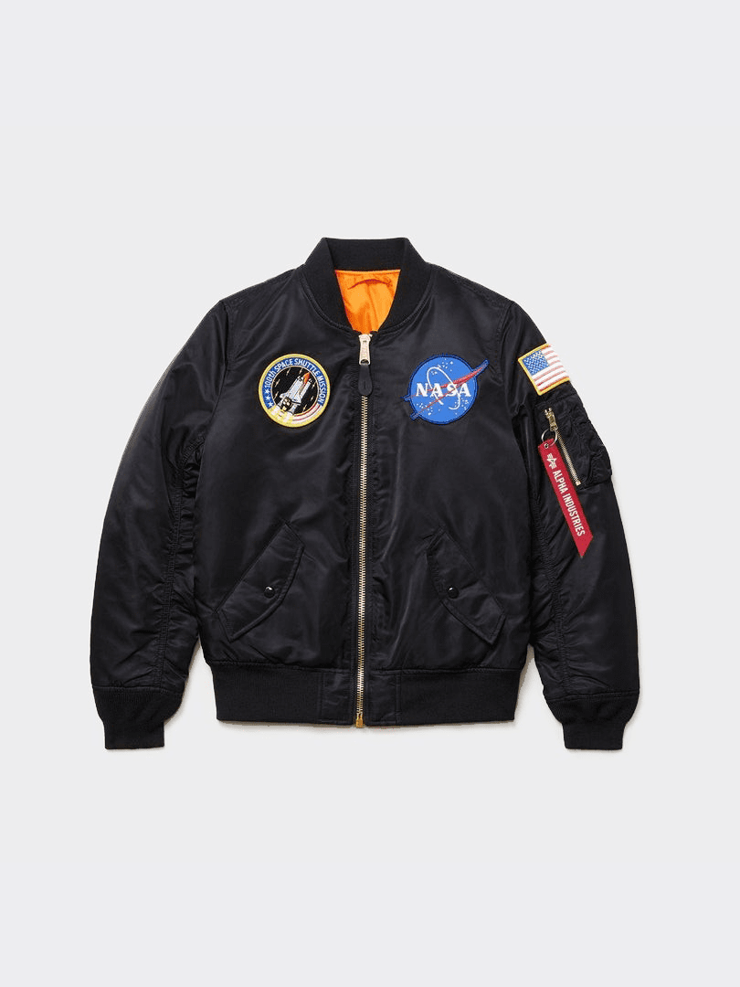CHAQUETA ALPHA BOMBER MA-1 NASA NEGRA