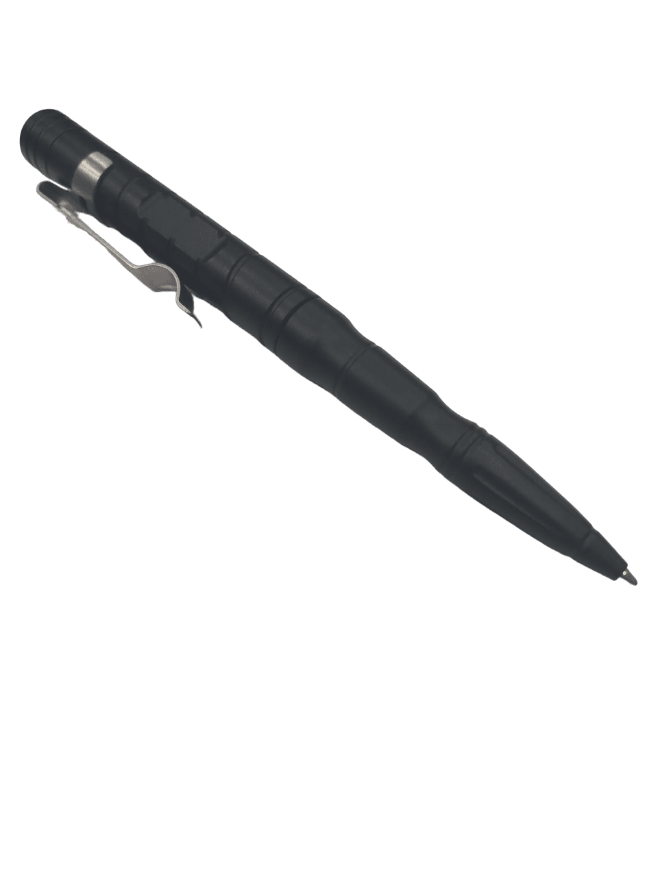 Lápiz Táctico Negro de Aluminio con Linterna