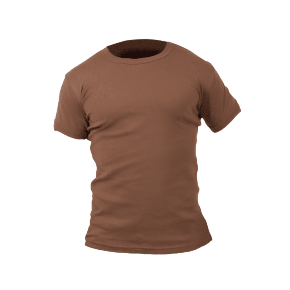 POLERA ALGODON TABACO CUELLO REDONDO