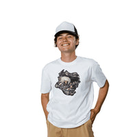 Polera Blanca de Algodón Estampada UNISEX PROMO 2X1