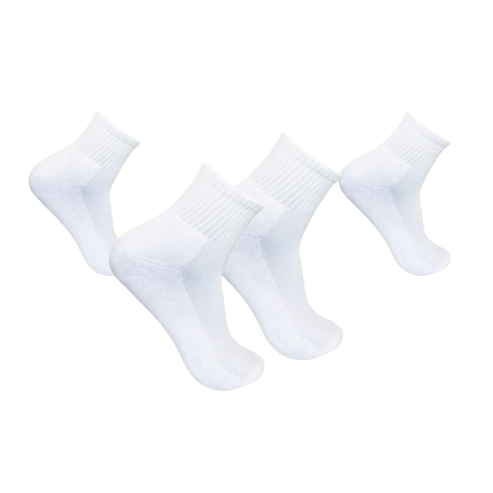 Calcetín Deportivo Largo Americano Algodón Hombre Blanco / Negro