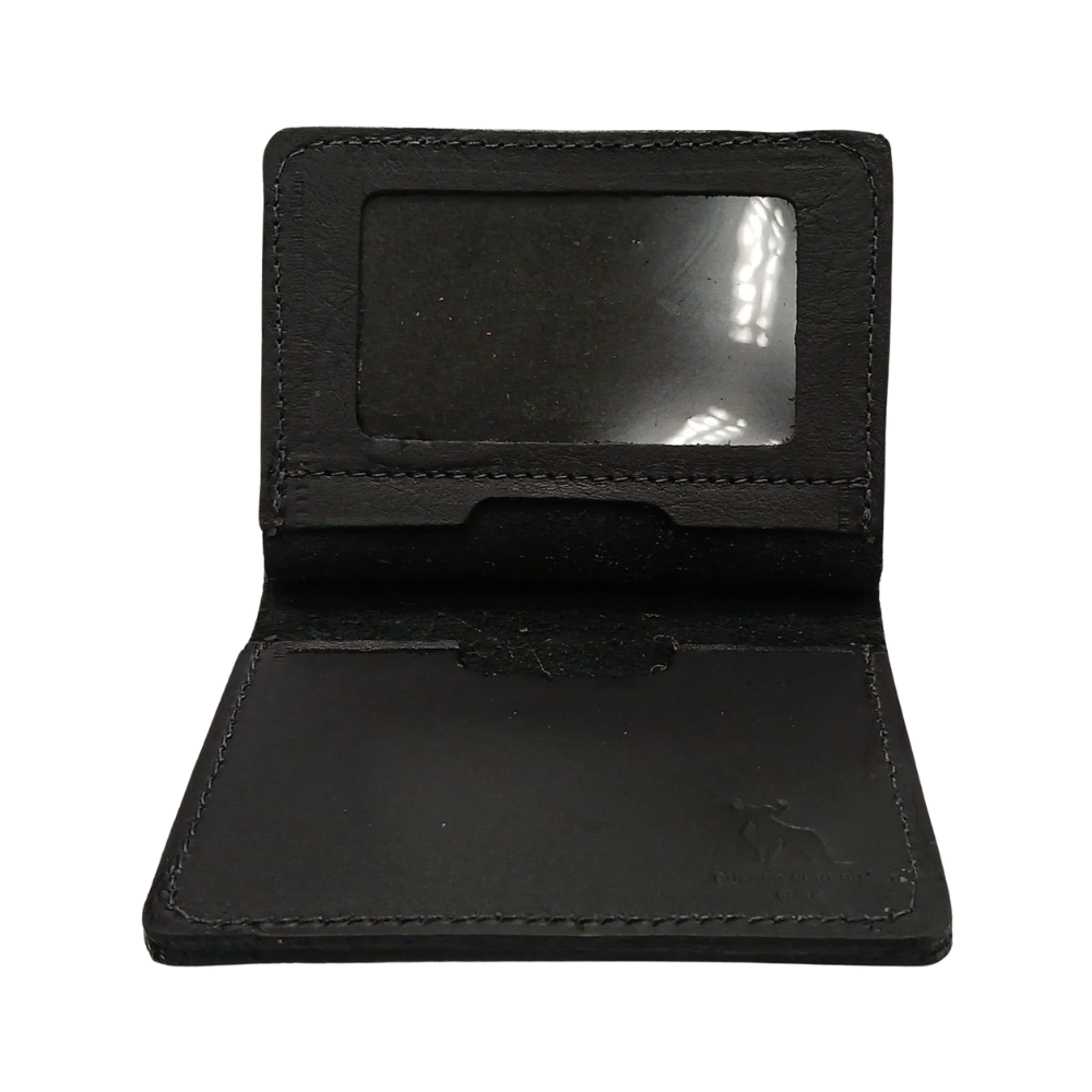 Billetera de Cuero Negro Vertical PDI