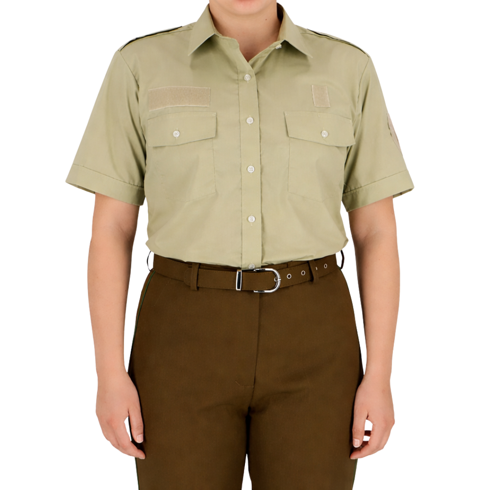 Camisa Verde Claro Manga Corta Carabineros de Chile - Mujer con Velcro (VENTA SOLO A FUNCIONARIO)