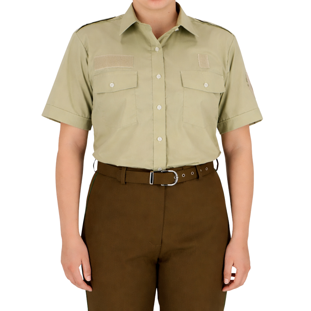 Camisa Verde Claro Manga Corta Carabineros de Chile - Mujer con Velcro (VENTA SOLO A FUNCIONARIO)