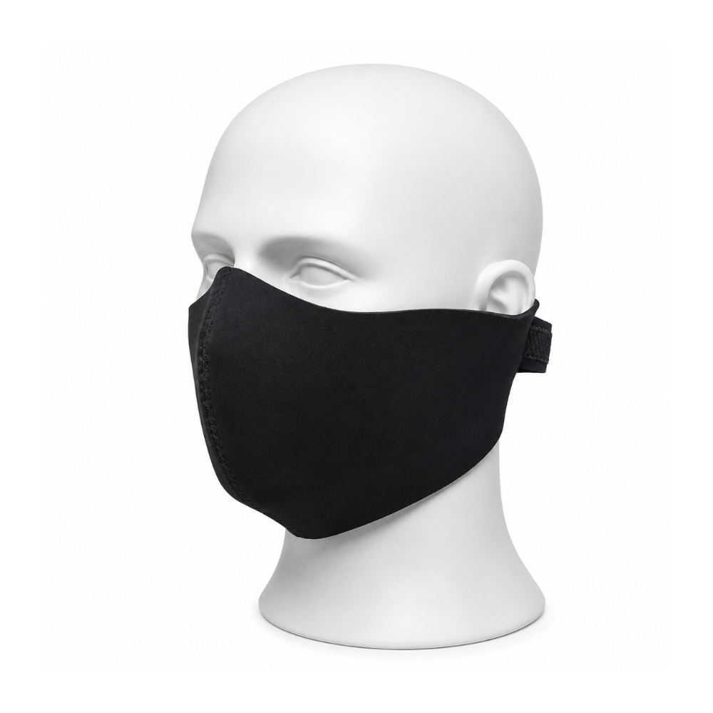Mascarilla Facial de Neopreno Negra Media Cara Ajuste con Velcro