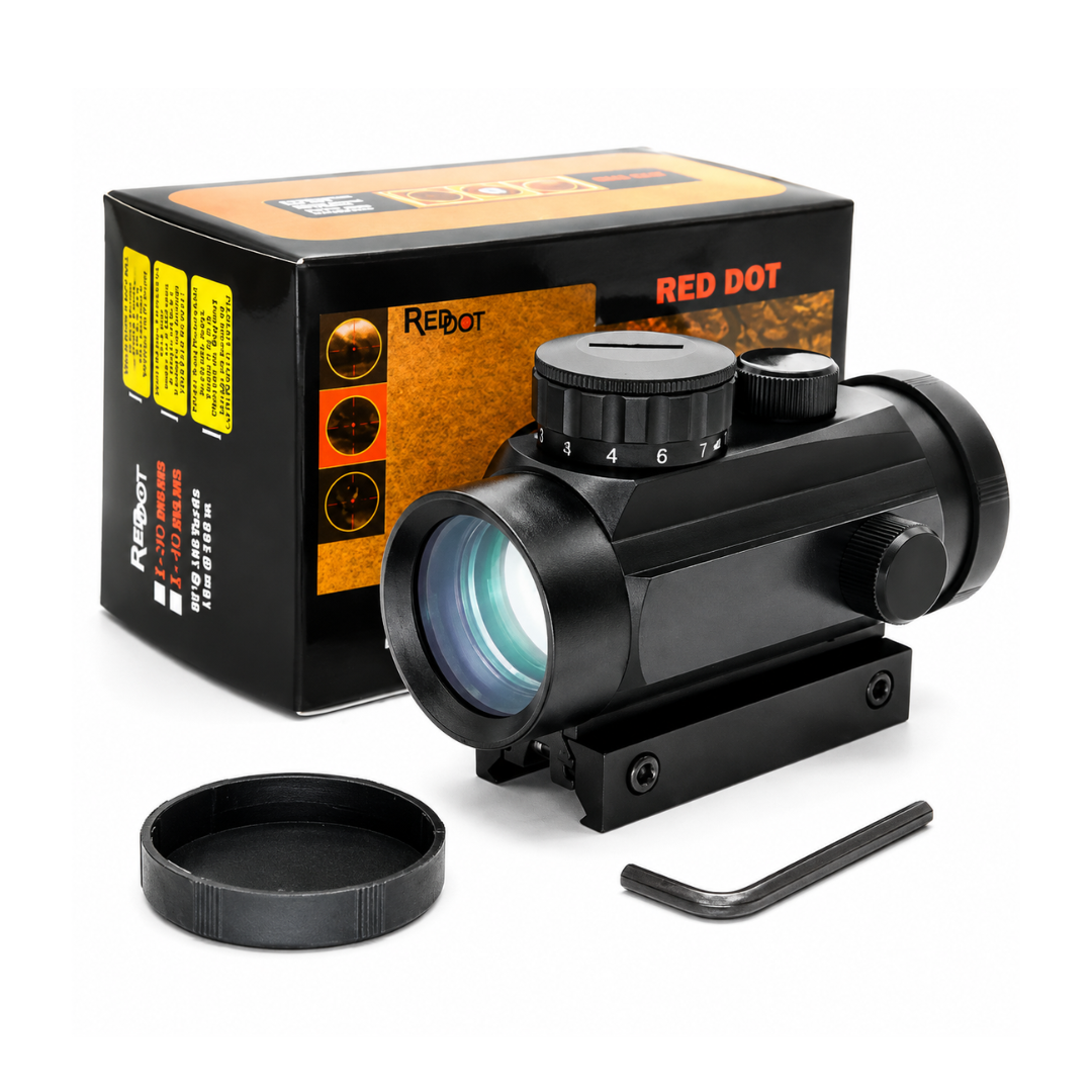 Mira Red Dot 1x30 mm | Punto Rojo y Verde para Riel 11 y 22 mm