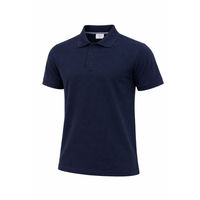 Polera Piqué Azul Institucional o Uso Diario Manga Corta