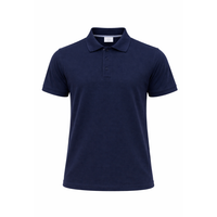 Polera Piqué Azul Institucional o Uso Diario Manga Corta