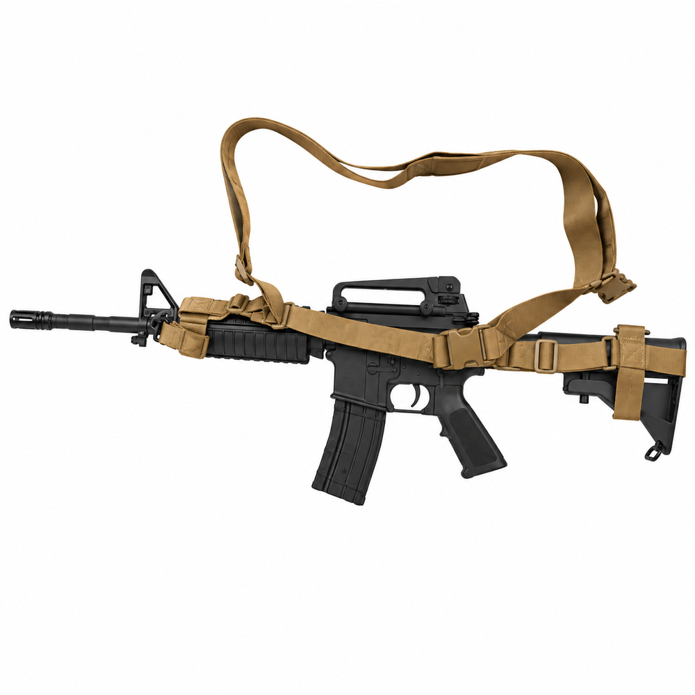 Porta Fusil 3 Puntas Molle Coyote – Correa Ajustable