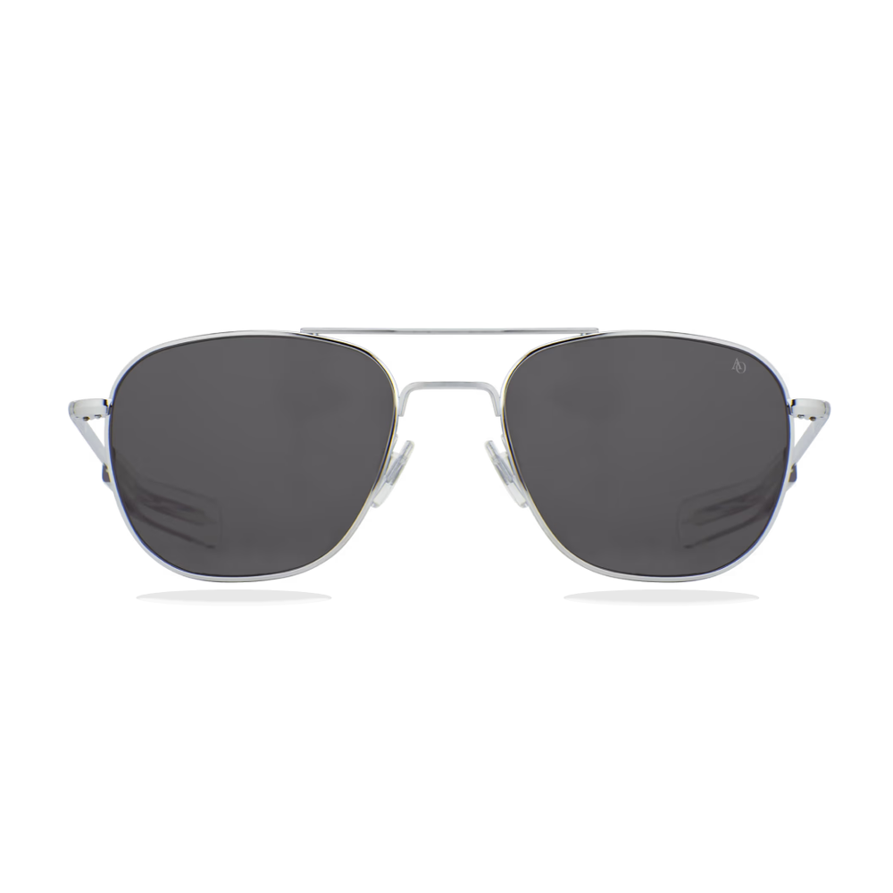 LENTES DE PILOTO AMERICAN OPTICAL MARCO PLATEADO BRILLANTE