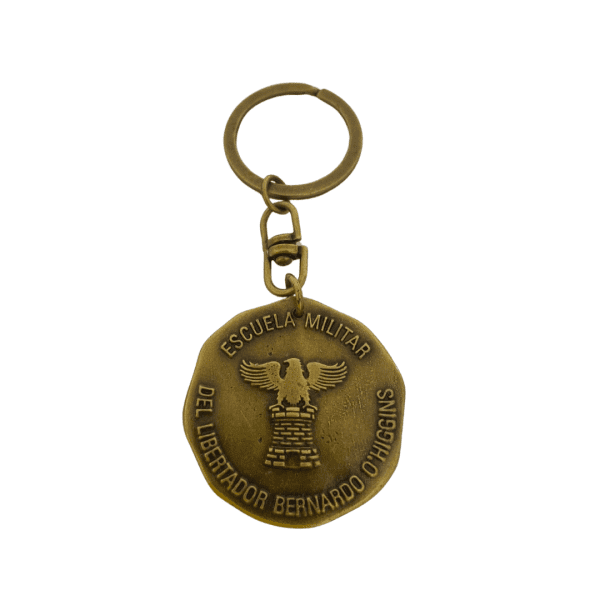 llavero Escuela Militar del Libertador, llavero militar chileno, escudo Escuela Militar O’Higgins, accesorio militar Chile, recuerdo Escuela Militar.