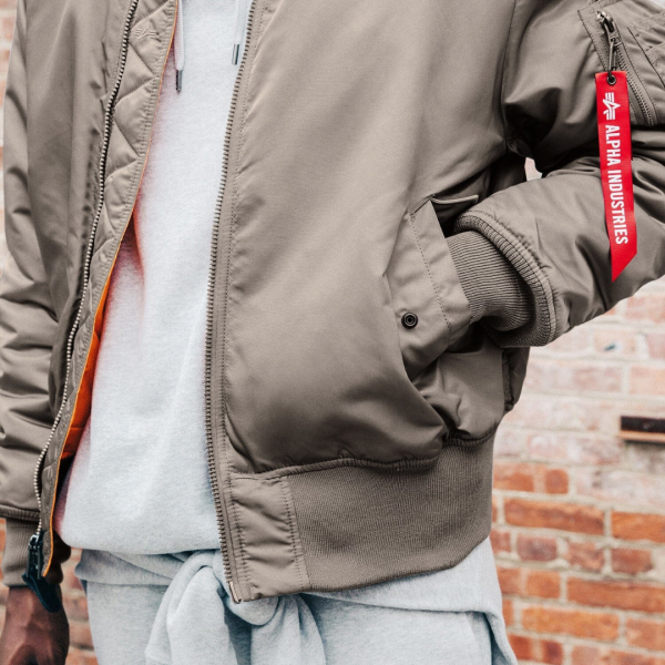 Chaqueta Alpha MA-1 Flight Bomber Jacket Vintage Gray - Imagen 3