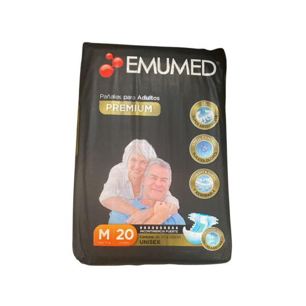 Pañales para Adultos Emumed Premium 20 Unidades – Alta Absorción y Confort