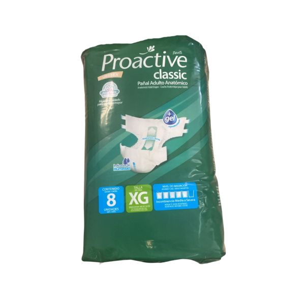 Pañales para Adultos Proactive Classic  / 8 Unidades – Protección y Confort con Aloe Vera
