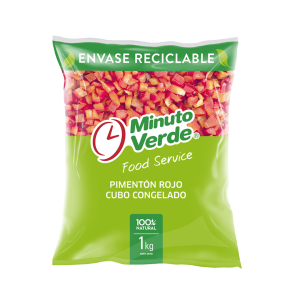 Pimiento Rojo en Cubos Minuto Verde 1 kg | Congelado y Listo para Cocinar