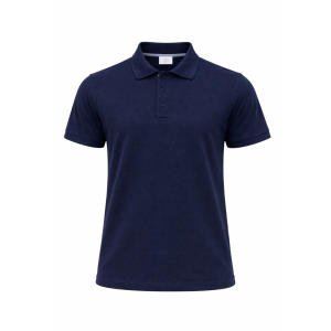 Polera Piqué Azul Institucional o Uso Diario Manga Corta