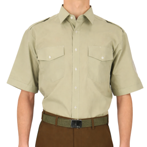 Camisa Verde Claro Manga Corta Carabineros de Chile - Hombre sin velcro
