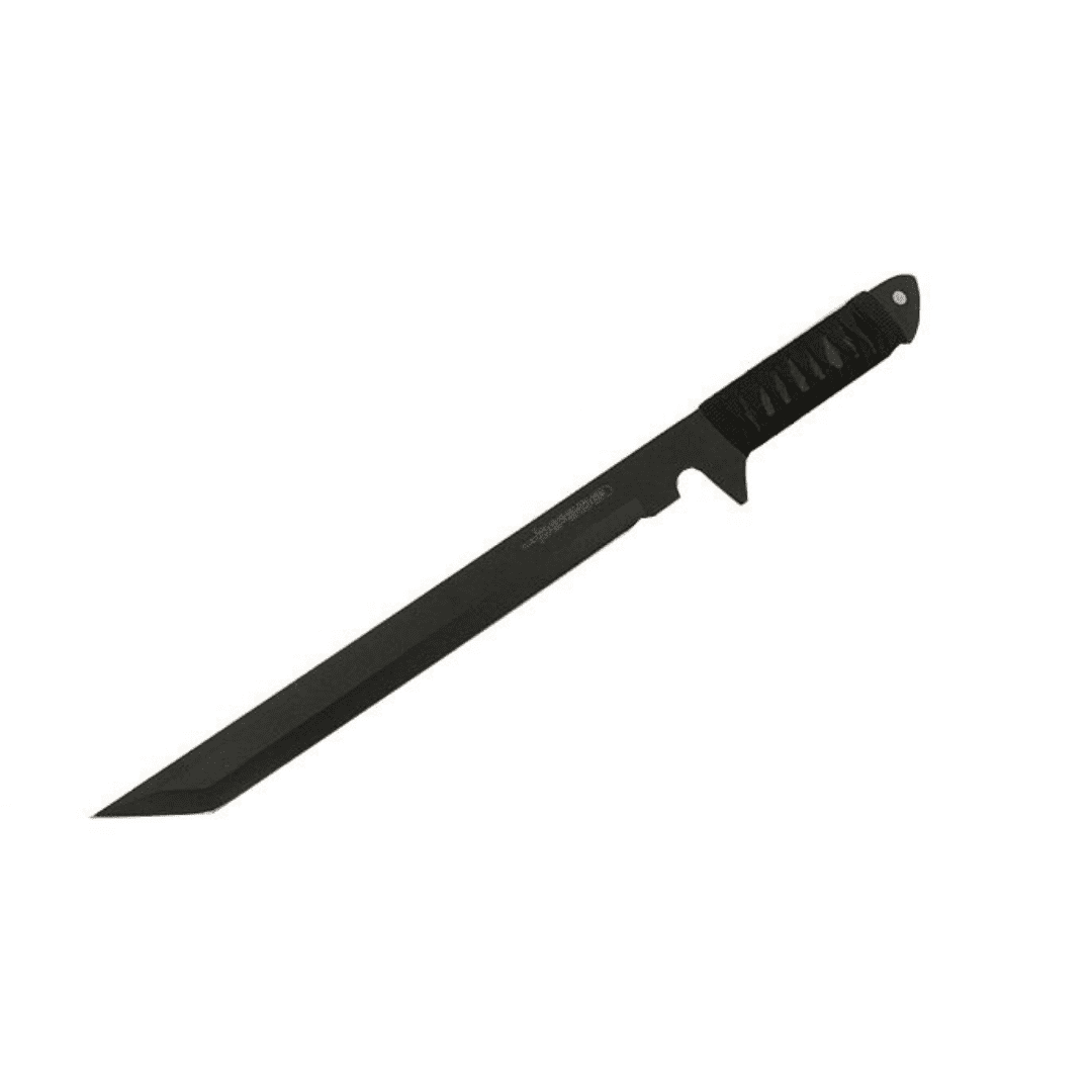 Espada de acero al carbono con funda negra