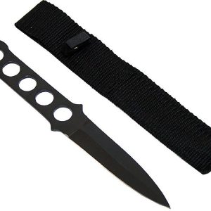 Cuchillo de lanzar negro de 9 "con funda