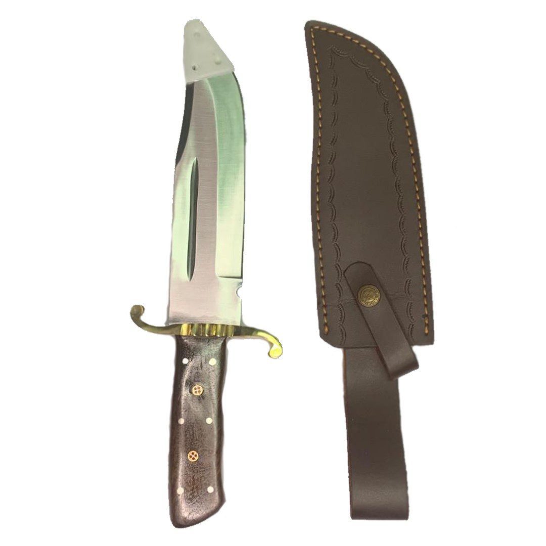 CUCHILLO DE CAZA CON MANGO DE MADERA
